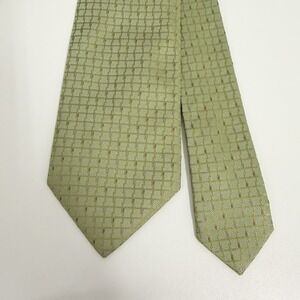 Brioni Men's Recent Tie Plaid Sage Green Woven Silk dis. n. B. 0061 3 3/8" x 60"